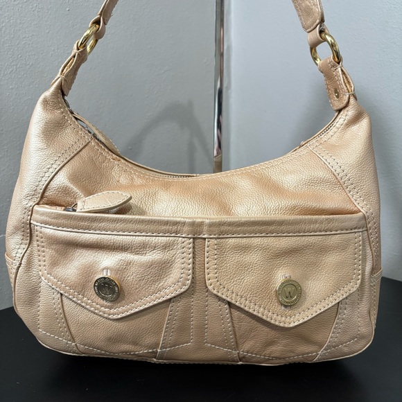 Wilson’s Leather Y2K Metallic Gold Hobo Shoulder Bag Purse - Picture 2 of 16